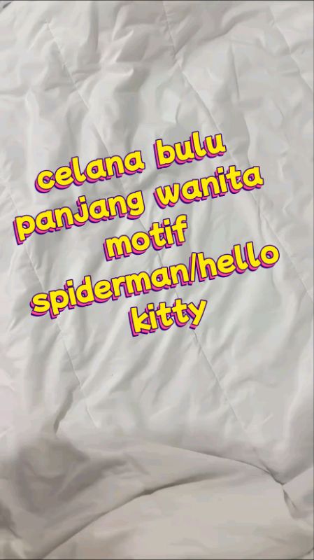 celana bulu panjang wanita motif spiderman/hello kitty yuk buruan cekout #celana #sweatpants #baggypants #carpenterpants #outfitwanita #PromoNonStop
