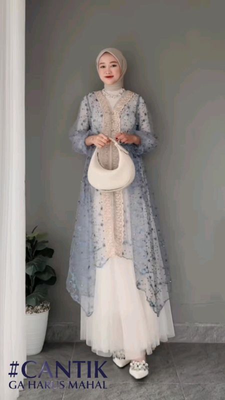 Raya Dress satu Set Inner Outer Dan Rok Tutu Elang Busana Gamis Muslim Wanita#promoshopee #PromoNonStop #RacunShopee #gamis #muslimah #CODinApa #dress
