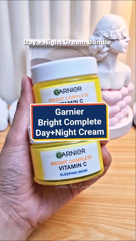 Bundle Day+Night Cream Bright Complete✨️#garnier #garnierindonesia #GarnierBrightComplete #GarnierBrightCompleteVitaminC #ShopeeBeautyHaul