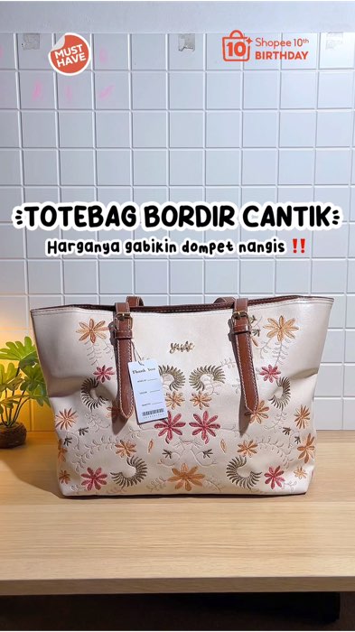 Cantik polll 😭🫶🏻 #totebagbordir #totebagyude #totebagaesthetic #totebag  #totebagmurah #yudebag #ViralDiShopeeVideo #SpillBawaBerkah #CODinApa