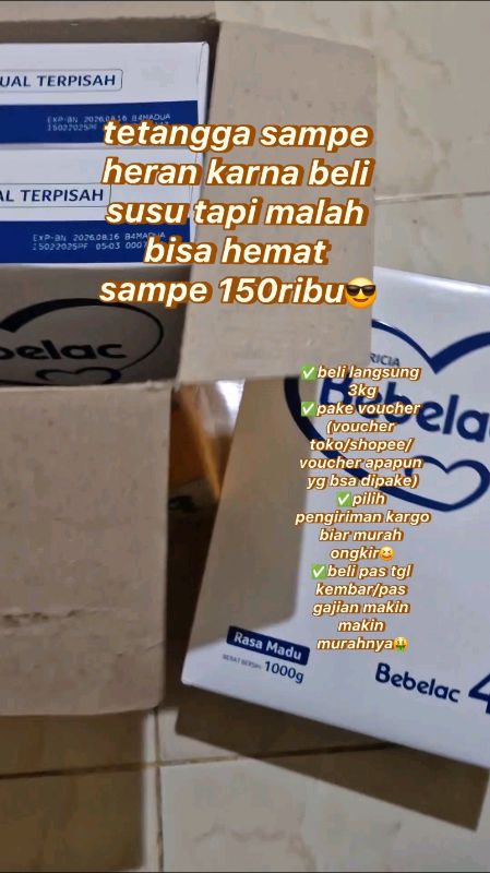perbandingan ku sama beli offline ya best.. ini jauuuh lebih murah😍#bebelac #susu #susuformula #susuanak #susubebelac #sufor #suforbayi #bebelacmurah