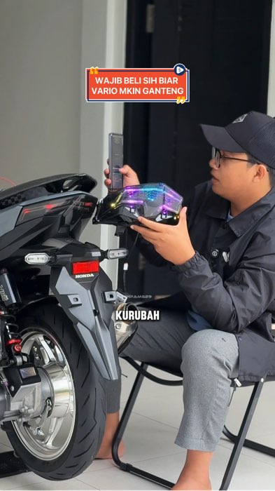 Bisa ganti” mode & warna sesuka kalian lewat hp auto gak bosen 😎 #stoplamp #stoplampslimframe #stoplampvario #vario #RacunShopee #SpillRacunShopee