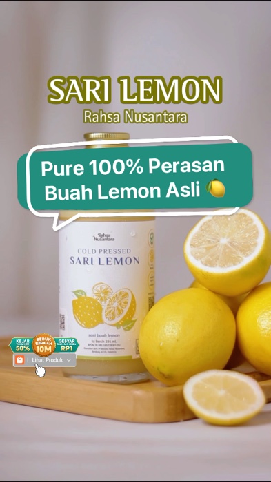 Teruji 1,6x lebih kaya VITAMIN C 🍋 dan di percaya BPOM sebagai pilihan lebih sehat ✅ Tanpa pengawet, tanpa pewarna sintetik 🌿 #sarilemon #buahsegar