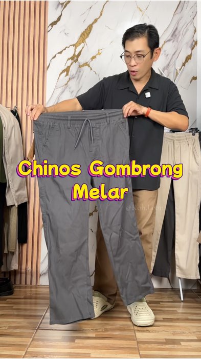 celana chinos gombrong bahan katun melar tebal halus lembut nyaman total ada tali pinggang serut #chinos #celanachinos #chinospanjang #RacunShopee