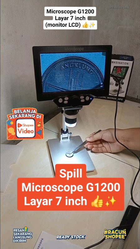 Microscope G1200 layar 7 inch #microscope #G1200 #layar7inch #SpillBawaBerkah #ShopeeCOD #CODinApa #GoyangSPayLater #PromoNonStop #RacunShopee #shopee