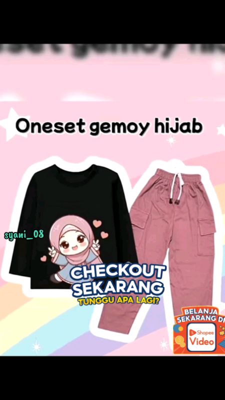 oneset gemoy hijab #anakperempuan  #lenganpanjang #gemoyhijab #shopeevideo #ShopeeFashionHaul #RacunShopeeCheck #SpillBawaBerkah #NyeselGakBeli