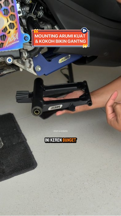 Yuk yang mau mounting motor matic kalian biar makin ganteng 😎 #mounting #mountingvario #mountingaerox #arumi #arm #arumimotoparts #RacunShopee