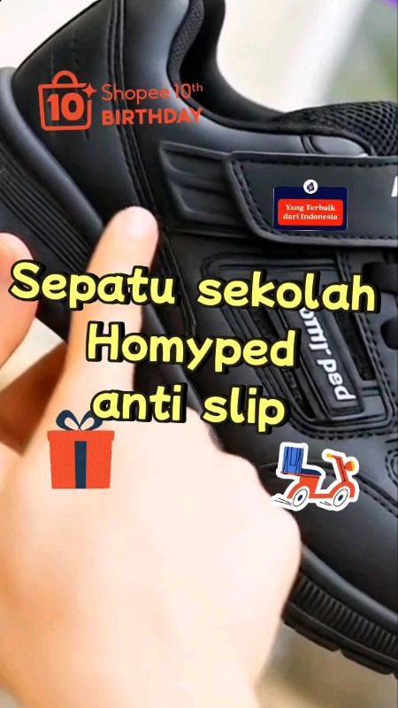 Sepatu sekolah HOMYPED anti slip.#sepatuanakhomyped #sepatusekolah #sepatuantislip #perlengkapansekolah #SpillRacunShopee #shopeevideo #cod #fyp