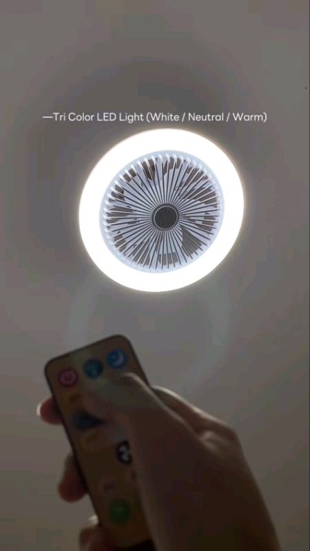 Kipas Lampu, warna lampu bisa di setting untuk tidur dan terang #ceilingfanlight #kipaslampu #RacunShopee