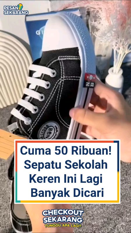 Cuma 50 Ribuan! Sepatu Sekolah Keren Ini Lagi Banyak Dicari#sepatusekolah #sepatukanvas #sepatusantai #sepatumurah #sepatusekolahmurah #sepatukeren
