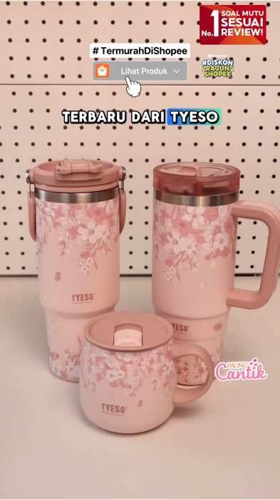 #TermurahDiShopee Tyeso Tumbler Floral blush collection! 100% ORIGINAL Checkout di keranjang orange ada diskon! #RacunShopee #SpillBawaBerkah #tyeso