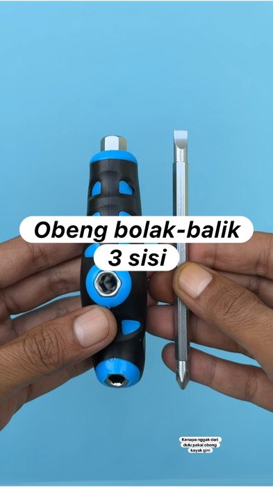 Obeng bolak balik 3 posisi #obengbolakbalik #obeng31in1 #obenggomeo #obengplusminus #obengplusminusmurah #obengminus #RacunShopee #Diskon40RB