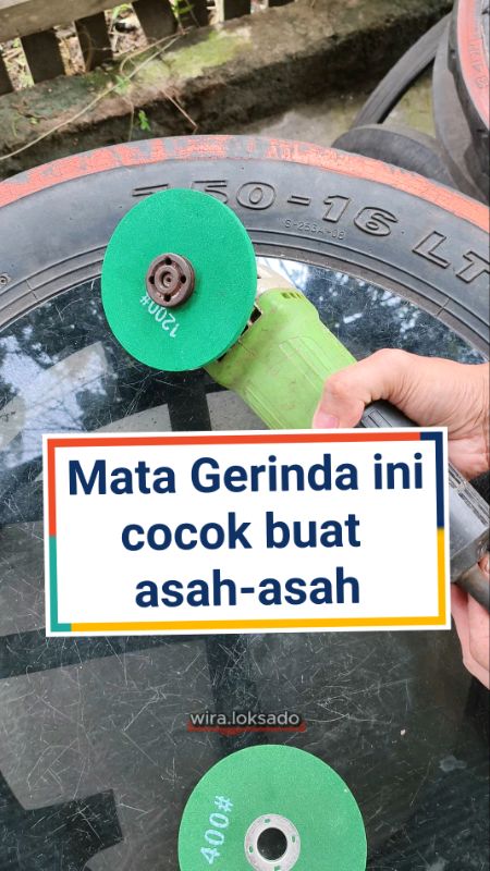 Mata gerinda ini cocok buat asah pisau dll.                                #tukangbangunan #bengkelmobil #bengkelmotor #bengkel #RacunShopee #mekanik