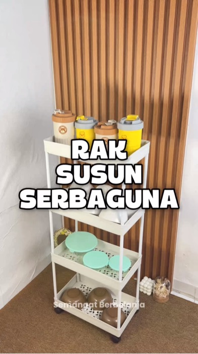 Rak susun serbaguna roda fleksibel bikin rumah rapi. Kokoh, hemat ruang, pas buat dapur & kamar! #raksusun #rakserbaguna #rakroda #rakdapur