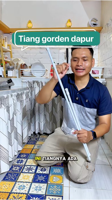 Gorden dapur jadi lebih rapi kalau pakai tiang gorden fleksibel #gordendapur #tiangflexibel #tianggorden #tianggordenfleksibel #tianggordenmurah