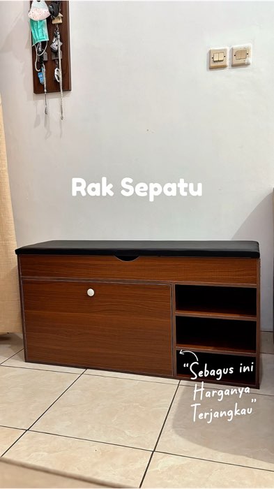 Rak sepatu tertutup #GratisOngkirRP0 #shopeevideo #shopeevideo #raksepatutertutup #rakSepatuSofaDuduk #raksepatududuksofakayu