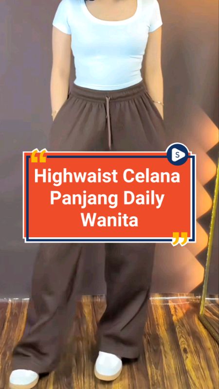Amicaa - Sweatpants Loose Highwaist Celana Panjang Daily Wanita Nyaman Soft Lembut Tebal#highwaistpants #celanawanita ##sweatpants #RacunShopee #trend