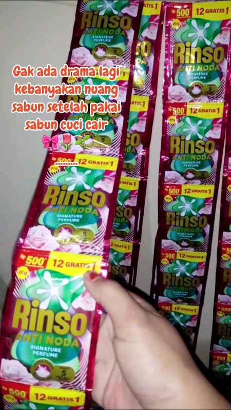 Pakai sabun cair aja bund,lebih praktis #rinsocair #sabuncuci #sabucucicair #rinsocairmurah #rinsocairrenteng #rinsocair1dus104pcs #rinsosachet