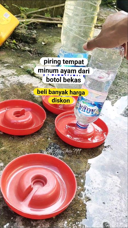 piring tempat minum ayam unggas dll dari botol bekas aqua leminaral #shopeereveiw #paydaysale #66greatmidyearsale #66shopeefeedday #ShopeeHaul