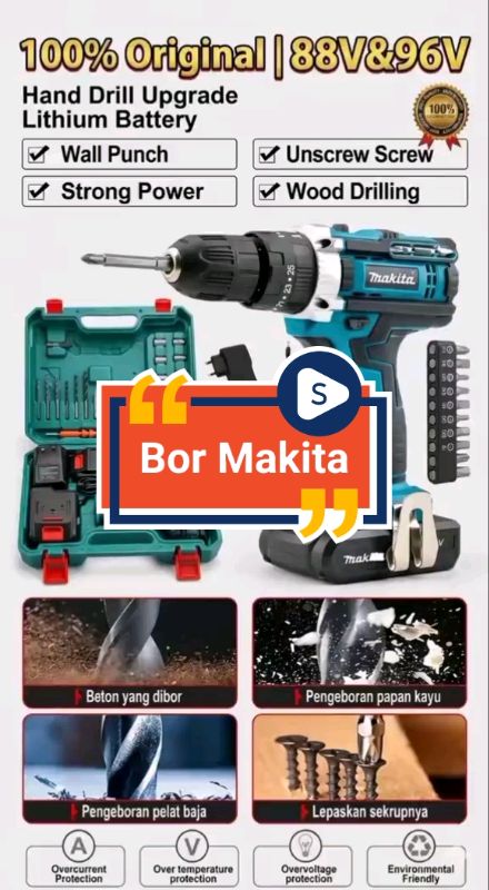#MakitaBorImpactElektrik#MakitaMesinBorCordlessElectricDrill#MakitaBortangan#GakNyeselBeliIni#RacunShopeeCheck#SpillRacunShopee#ViralDiShopeeVideo