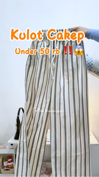 #RacunShopee #SpillRacunShopee #celanakulot #celanawanita #stripspants #OOTDFashionShopee #outfitideas #outfitinspiration #ootdsimple #PromoNonStop