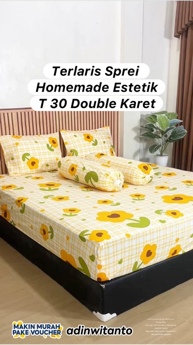 Sprei homemade estetik #RacunShopee #SpillRacunShopee #ViralDiShopeeVideo #TermurahDiShopee #spreihomemade #spreidoublekaret #spreiantigeser #sprei