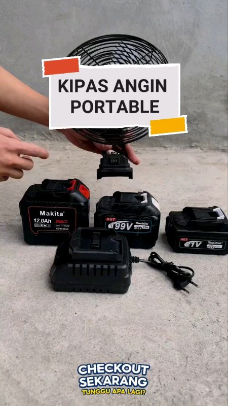 KIPAS ANGIN PORTABLE BATERAI LITHIUM #kipasanginportable #baterailithium #kipaskemahkipasbesi8incikipasmakitaportabelsiapkirim #shopeeaffiliateprogram