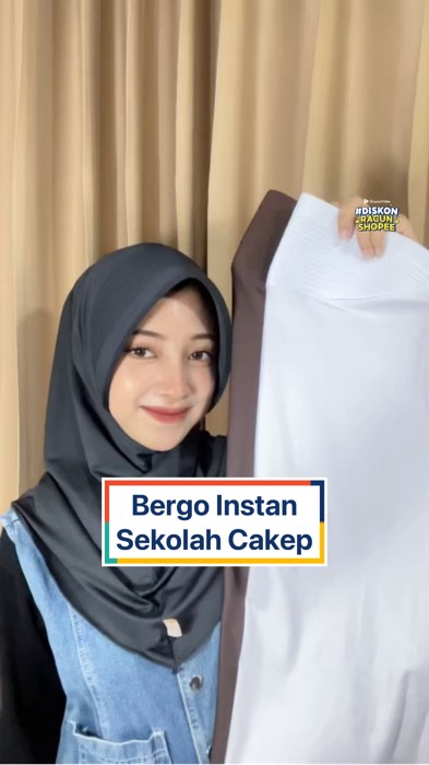 Bergo sport instan🥰#bergoinstan #hijabsekolah #bergo #bergomurah #55sale #ShopeeReview #ShopeeLook #FashiondiShopee #RacunShopee #SpillBawaBerkah