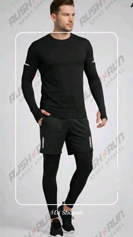 Buat yang rutin jogging pagi atau sore, setelan running ini nyaman dipakai dari awal sampai finish #setelanolahraga #running #TermurahDiShopee