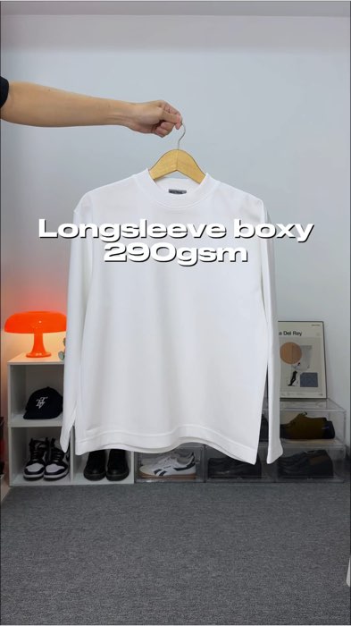 LONGSLEEVE BOXY COTTON 290gsm #longsleeve #longsleeves #longsleeveboxy #kaoslenganpanjang #shopeevideo #RacunShopee #ShopeeHaul #ShopeeFashion