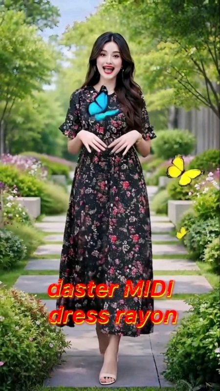 dasterjumbo longdress migi dress motif cantik ld120/pb120 muat bb45-85kg.#dastertanganrempel #miditanganrempel #dasterjumbo #longdressrayon #mididress