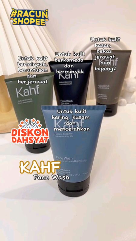 Kahf face wash #kahf #facewash #skincarecowok #skincare #skincareroutine #facewashviral #RacunShopee #SpillBawaBerkah #Diskon50Persen #ShopeeCOD