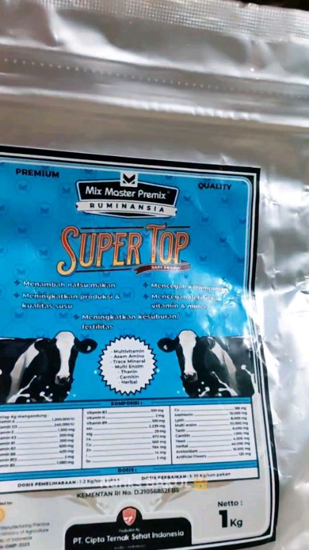 Pertumbuhan anakan sapi yang cepat dan pesat dipengaruhi oleh kualitas susu indukan maka dari itu berikan mix premix super top sapi perah #peternak