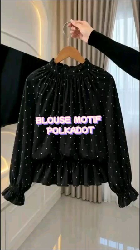 BLOUSE MOTIF POLKADOT #RacunShopee #ViralDiShopeeVideo #blousepolkadot #blouse #blousewanita