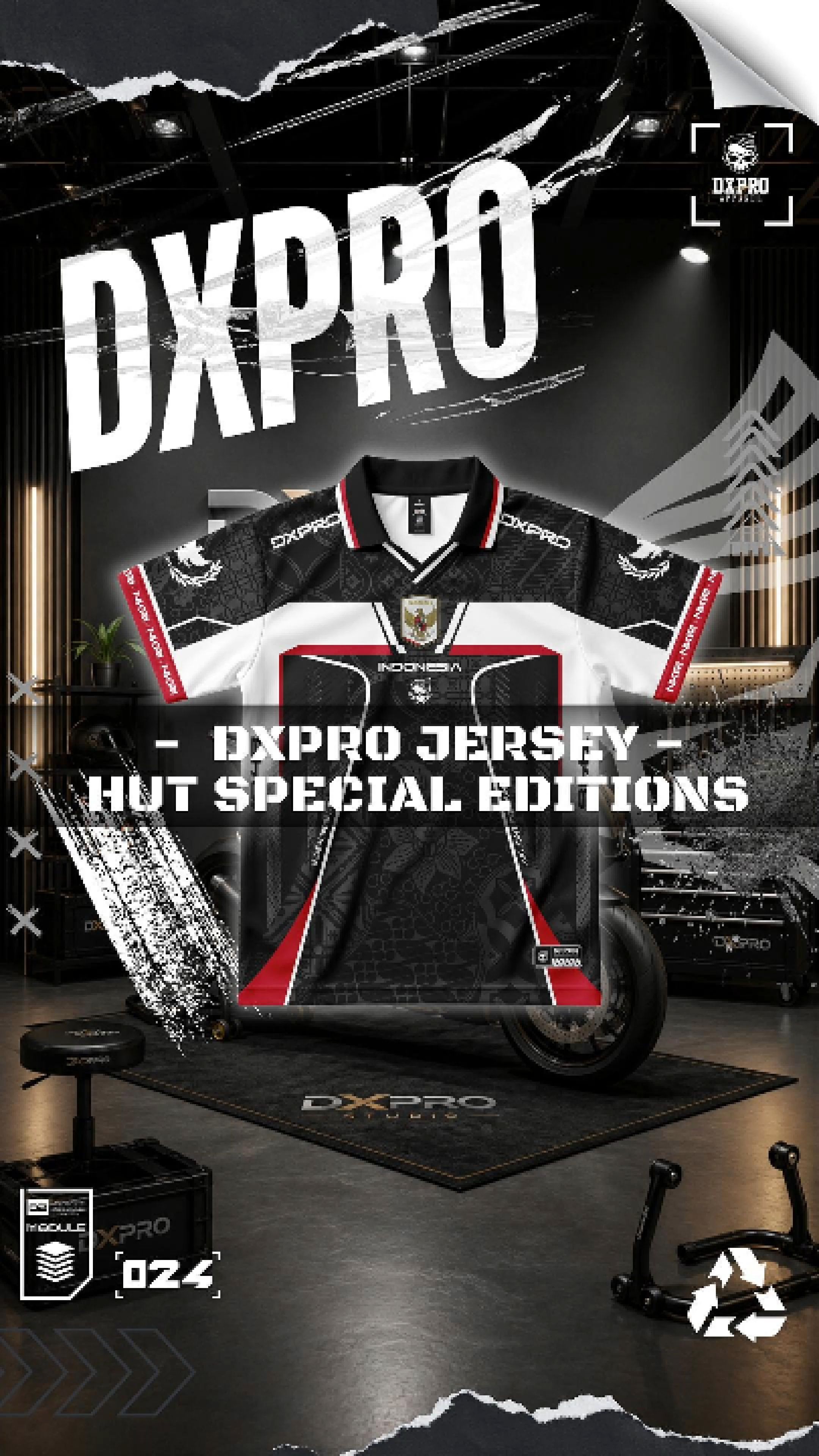Tampil lebih berani dengan warna hitam yang penuh karakter DXPRO Jersey HUT Kemerdekaan Drop 1 Black.#dxproapparel #RacunShopee #OOTDFashionShopee