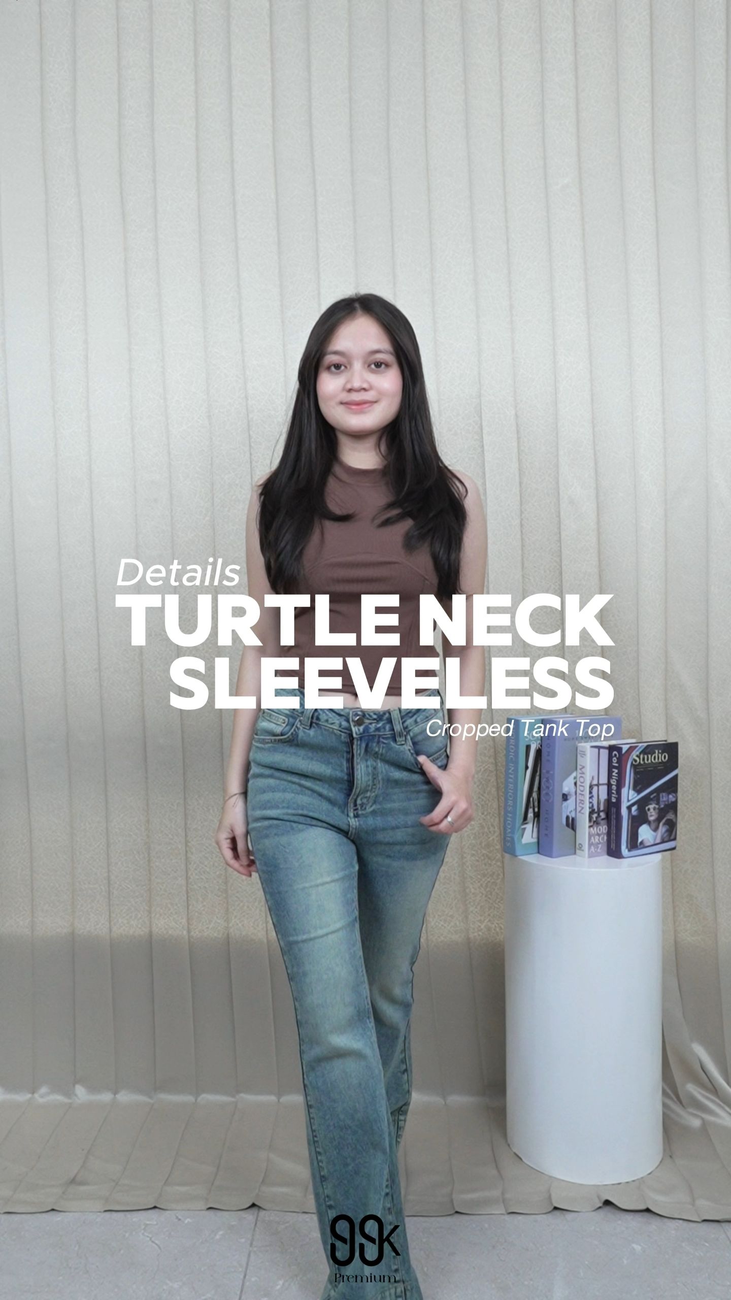 Cropped tank top turtle neck ini versatile banget #99kpremium #iwear99k #iwear99koutlet #fitcheck #ootd #outfitinspo #outfitoftheday