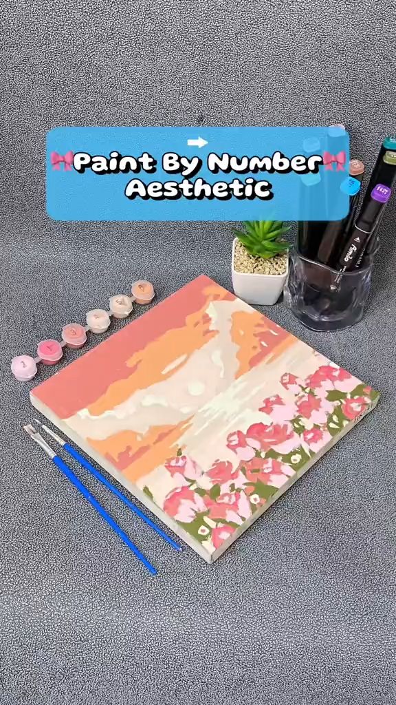 paint by number 🎨 tinggal ikuti angkanya, hasilnya seindah lukisan profesional! seru, relaxing, dan cocok buat hadiah 💕 #aimilo #paintbynumber