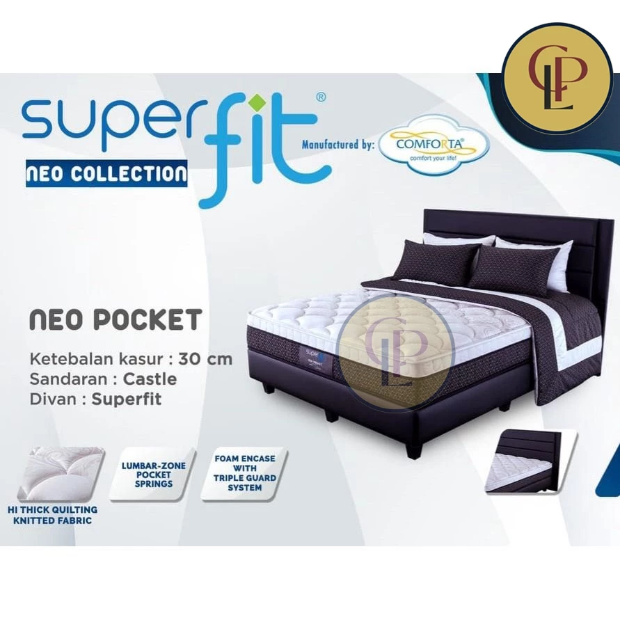 Kasur Tempat Tidur Neo Pocket Spring Comforta Superfit Fullset Matras