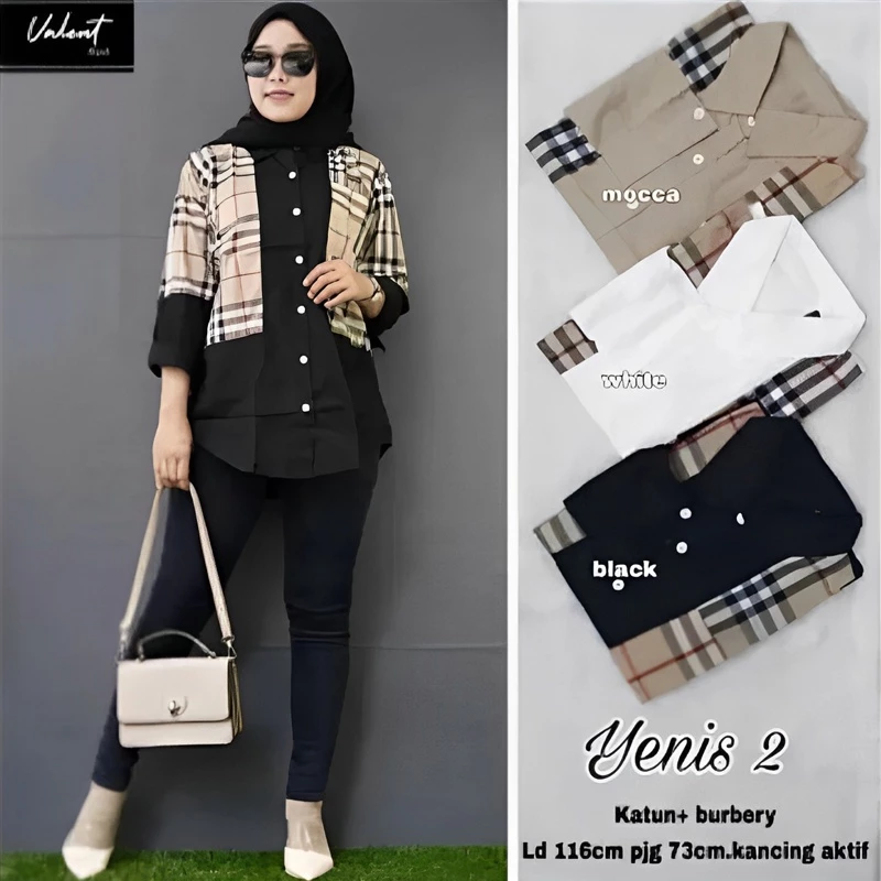 Ramdan Collection | Kemeja Wanita Casandra Oversize Jumbo Ld 120 M L XL XXL XXXL XXXXL 3XL 4XL Atasa