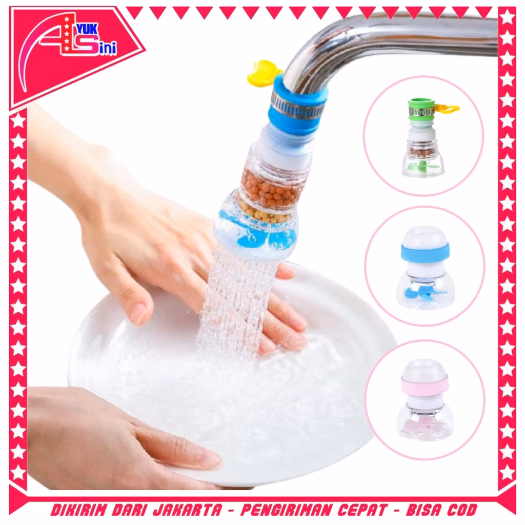 Filter Air Kran Flexible Anti Splash || Saringan Air Kipas Kincir Putar || Penyaring Air Shower