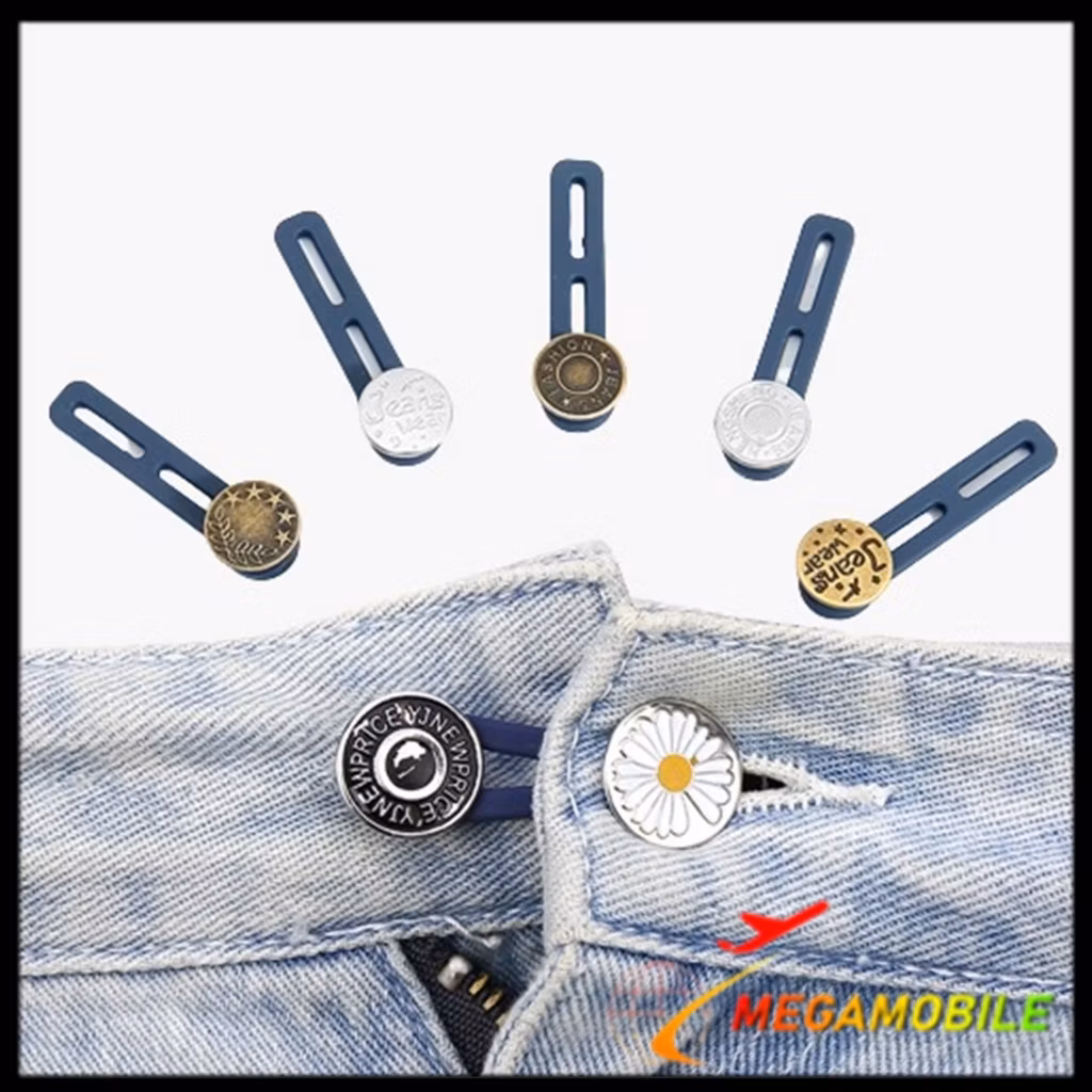MM - Kancing Celana Jeans Metalic Aksesoris Kancing Jeans Panjang Pembesar Double Extender Kancing L