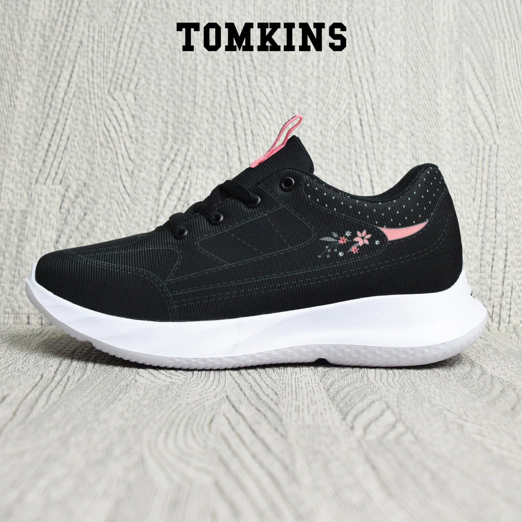 TOMKINS Lily - Hitam Merah Muda Sepatu Sekolah Wanita