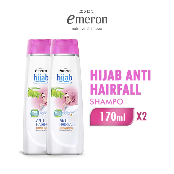Emeron Shampoo Hijab Hair Fall Anti Rontok Botol 170 ml x2