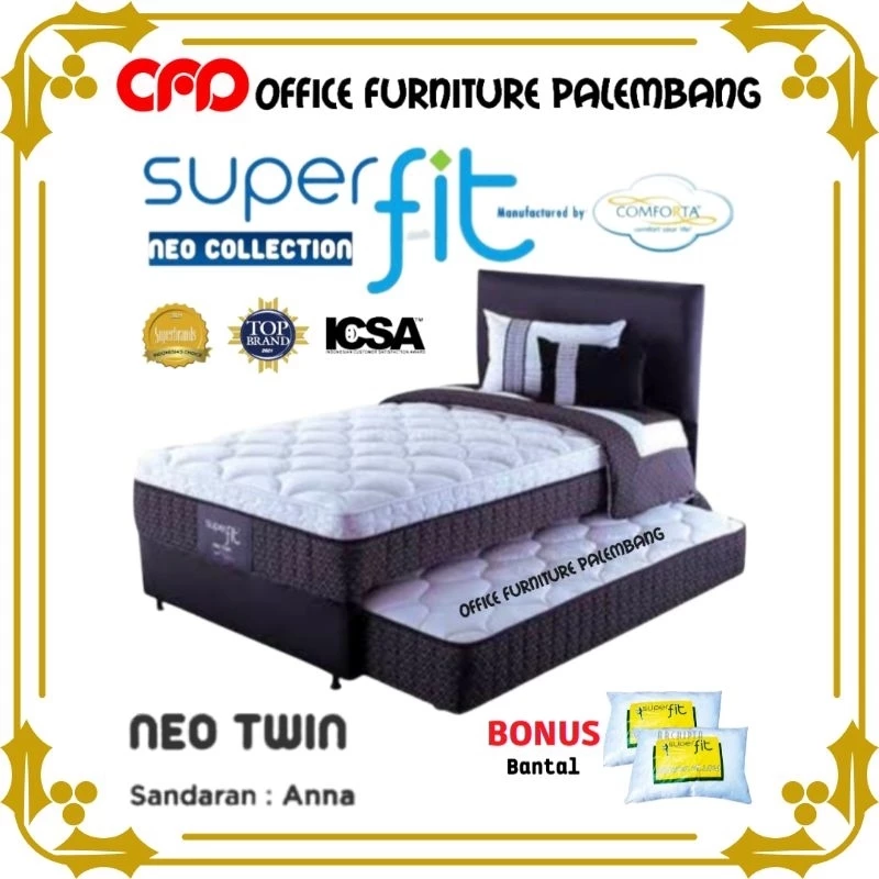 springbed sorong 2in1 superfit by comforta neo twin bed dorong 2in1 matras kasur spring bed sorong