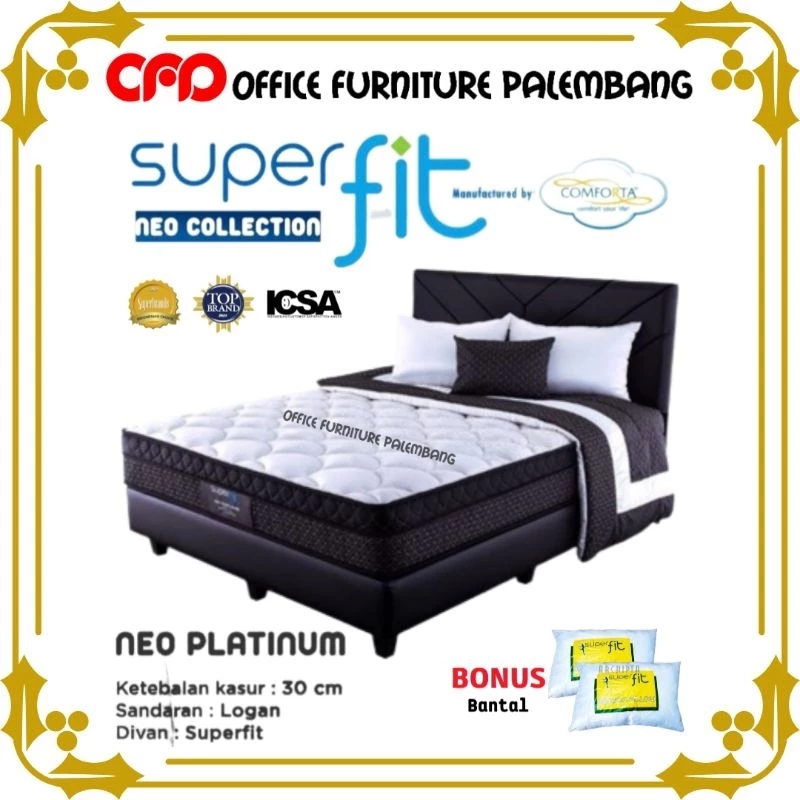 springbed superfit by comforta neo platinum matras kasur spring bed 30cm medium