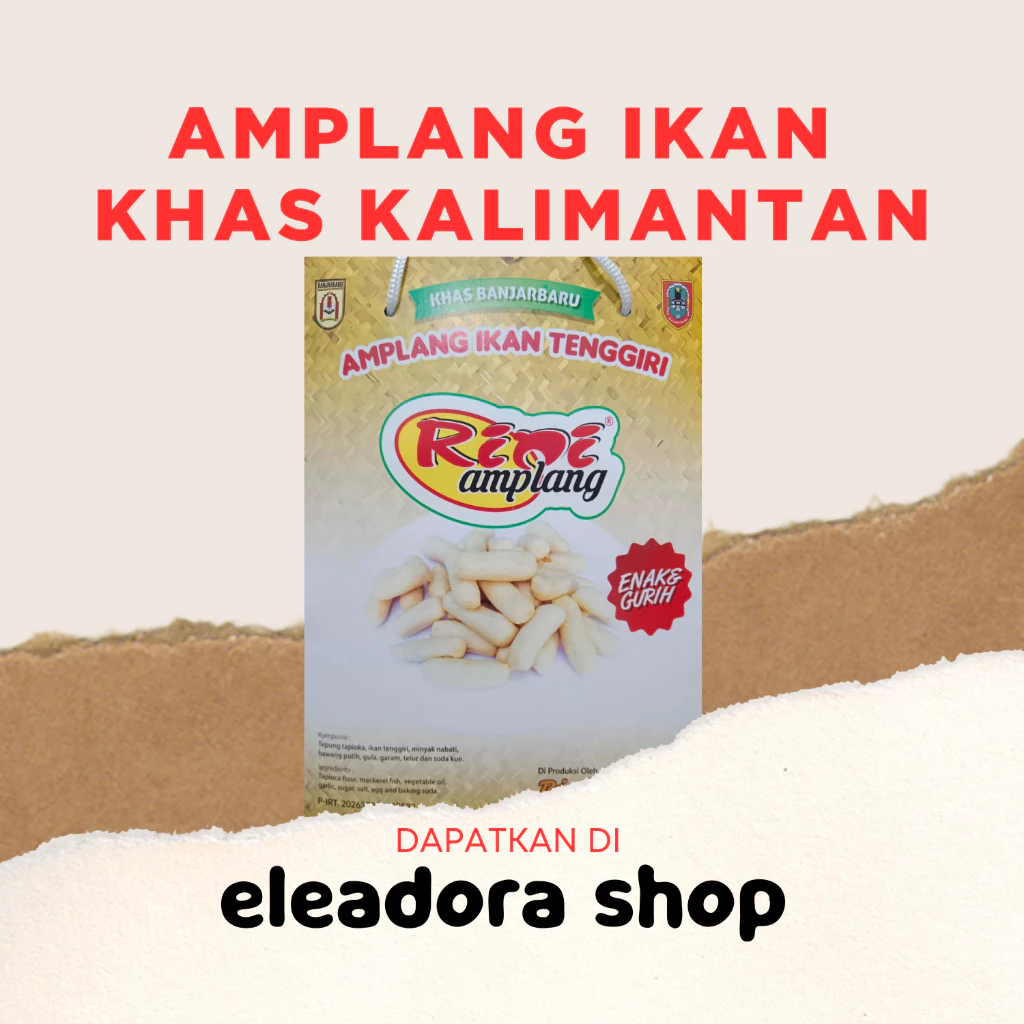 Amplang Ikan Tenggiri Rini Khas Banjarbaru - Kemasan Kotak Besar Isi 10 Pcs