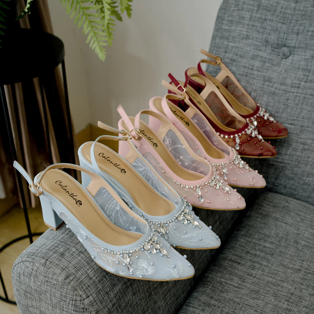 Deu_Calantha Sepatu Pesta Wanita Heels 7 Cm Berpayet