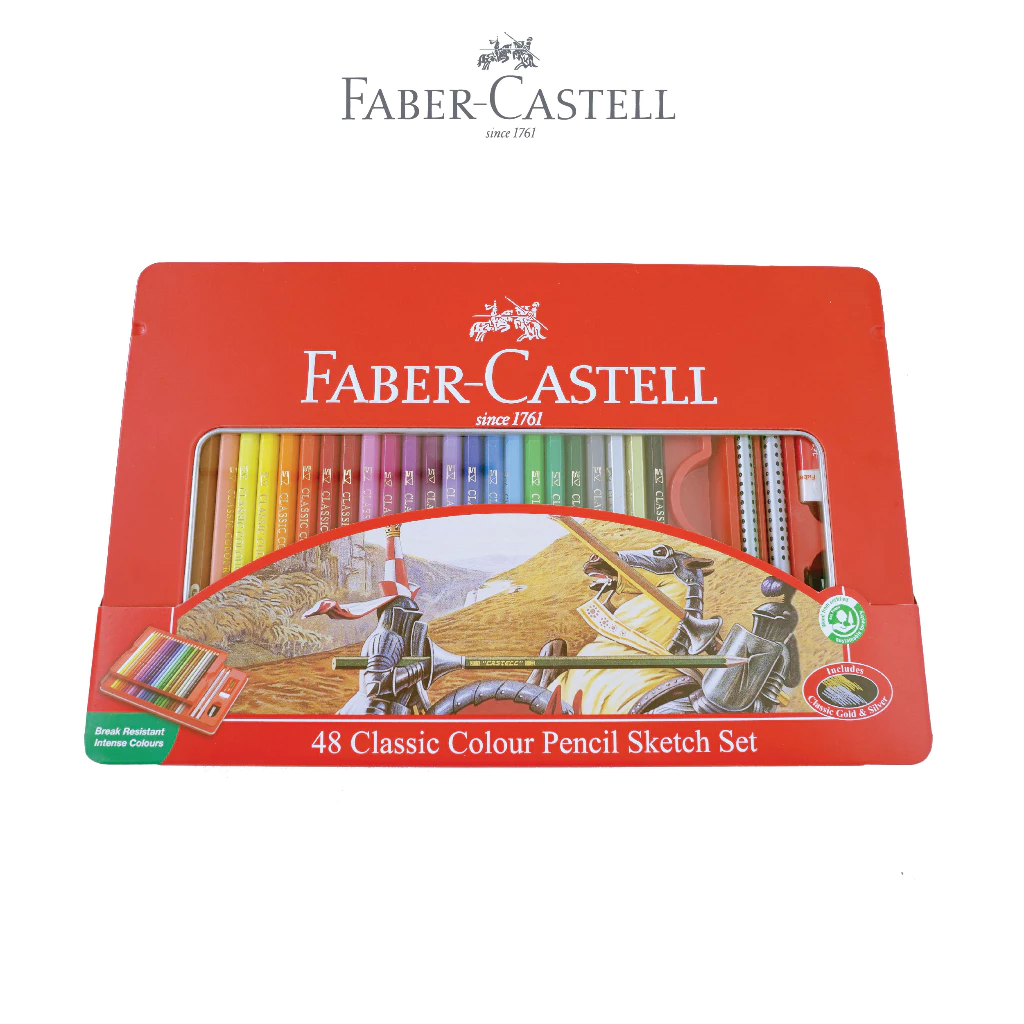 Faber-Castell Pensil Warna Classic Colour Pencils set 48 Tin