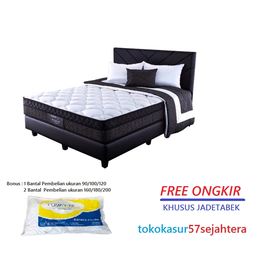 Kasur Springbed Superfit Neo Platinum Tebal 30 cm by Comforta Fullset