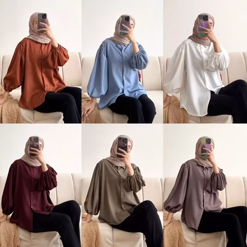 Zea Puffy Blouse Shakilla Bahan Shakilla LD 110-115cm